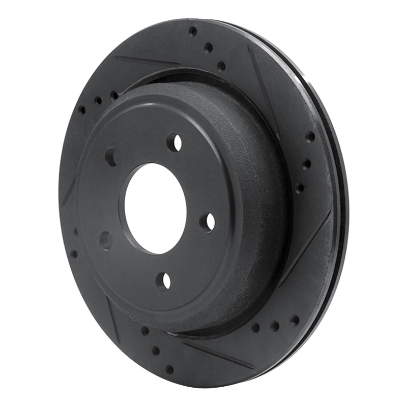 Ford Ranger Brake Rotor (1) - Rear Right - R1 Concepts - Drilled & Slotted - Black - `10-`11